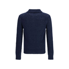 Blauw Katoenen Poloshirt Met Zonnebloemen