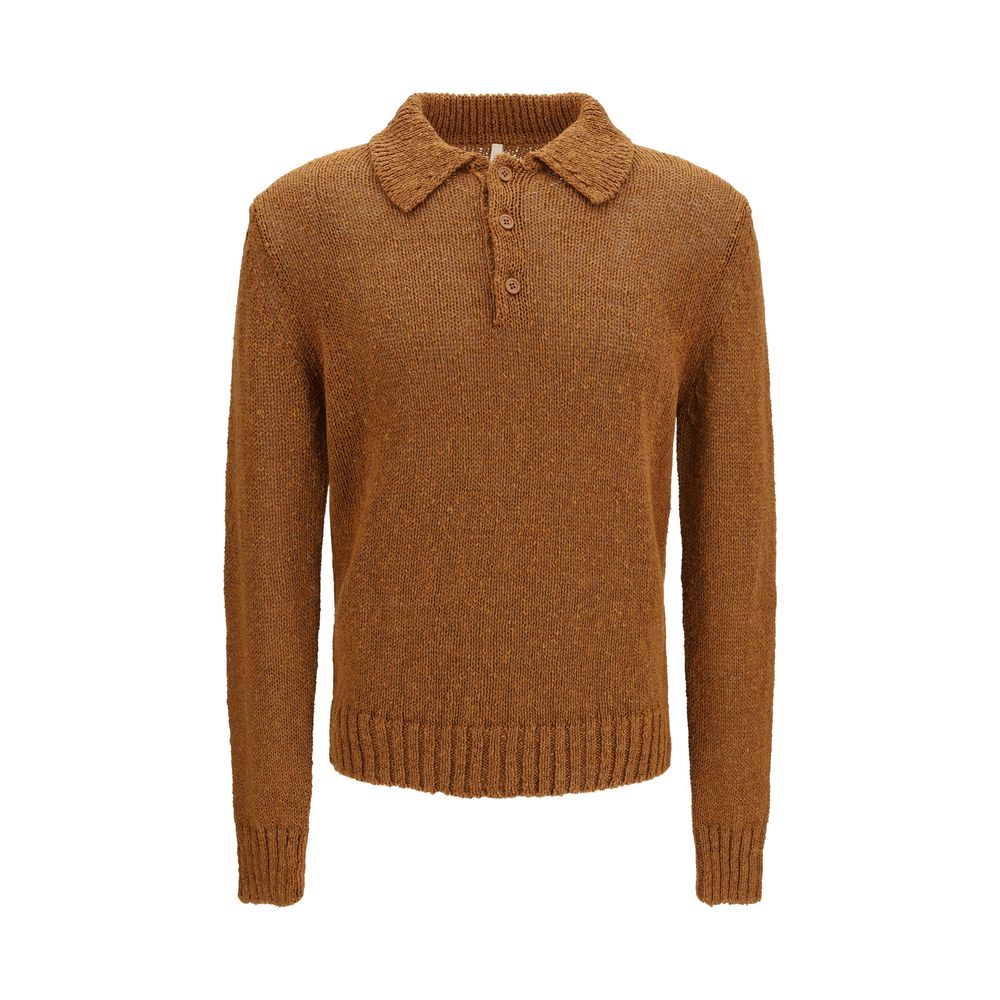 Sonnenblumenbraunes Poloshirt aus Baumwolle
