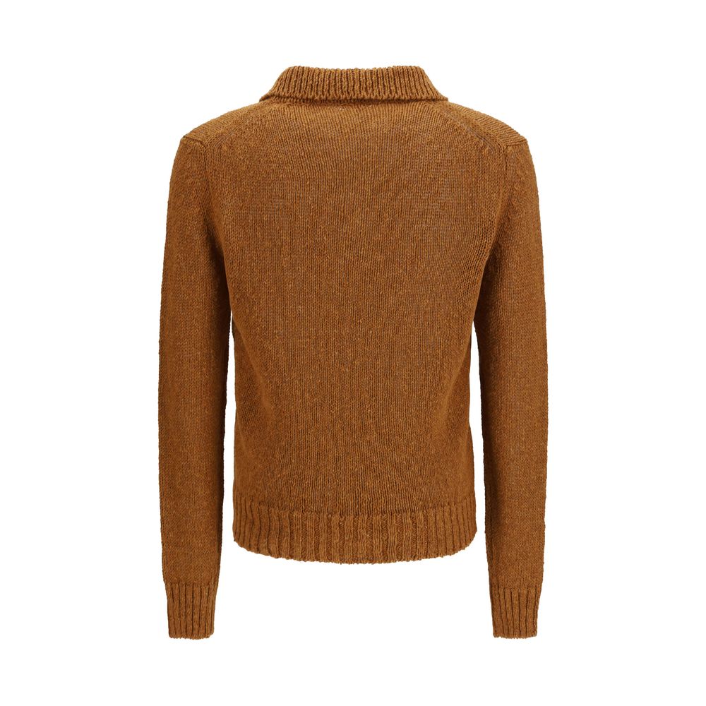 Sonnenblumenbraunes Poloshirt aus Baumwolle