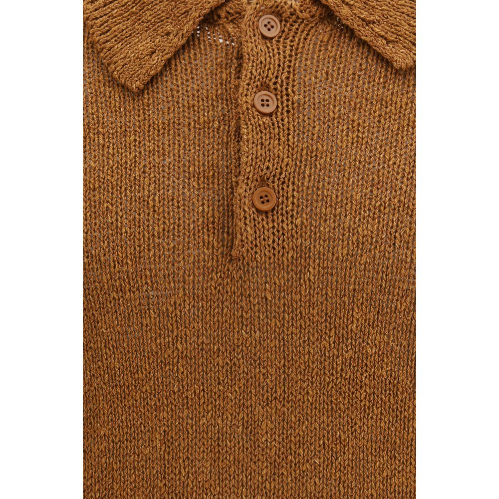 Sonnenblumenbraunes Poloshirt aus Baumwolle