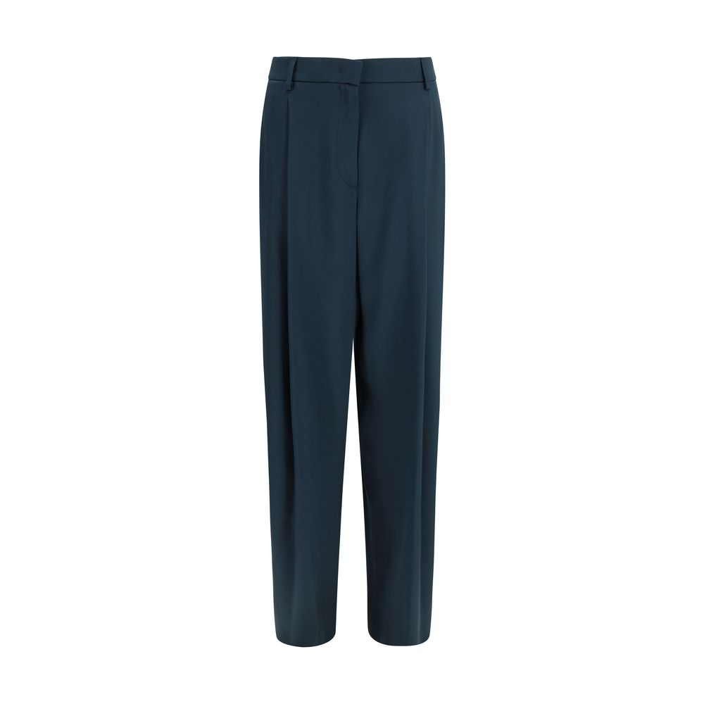 Giorgio Armani Blaue Seidene Freizeithose