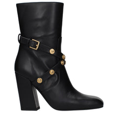 Versace Zwarte Leren Enkellaarzen