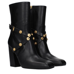 Versace Zwarte Leren Enkellaarzen