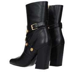 Versace Zwarte Leren Enkellaarzen