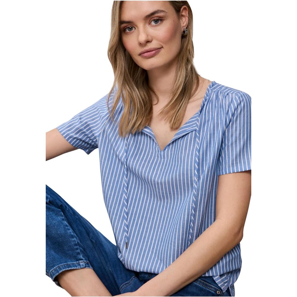 Street One blaue Baumwollbluse