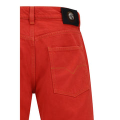 Versace Multikleurige Katoenen Jeans Met Rechte Pijpen
