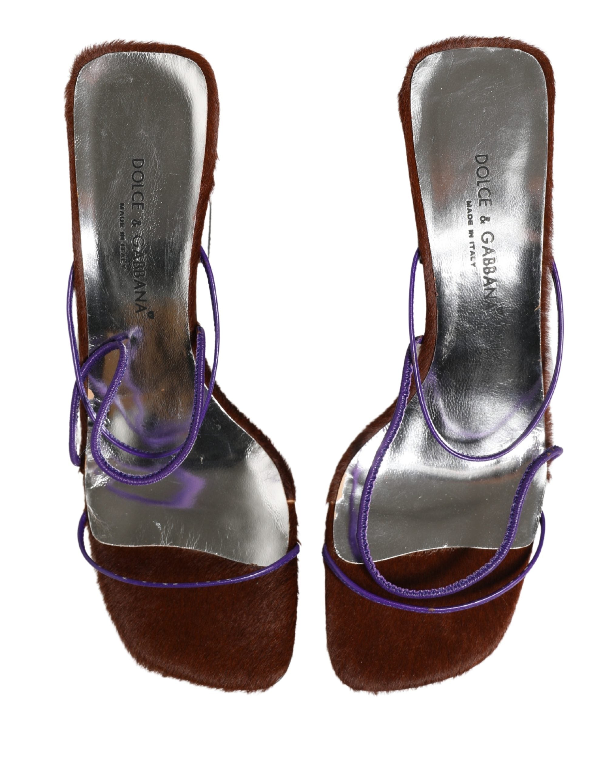 Dolce & Gabbana Silberne Blockabsatz Sandalen zum Reinschlüpfen