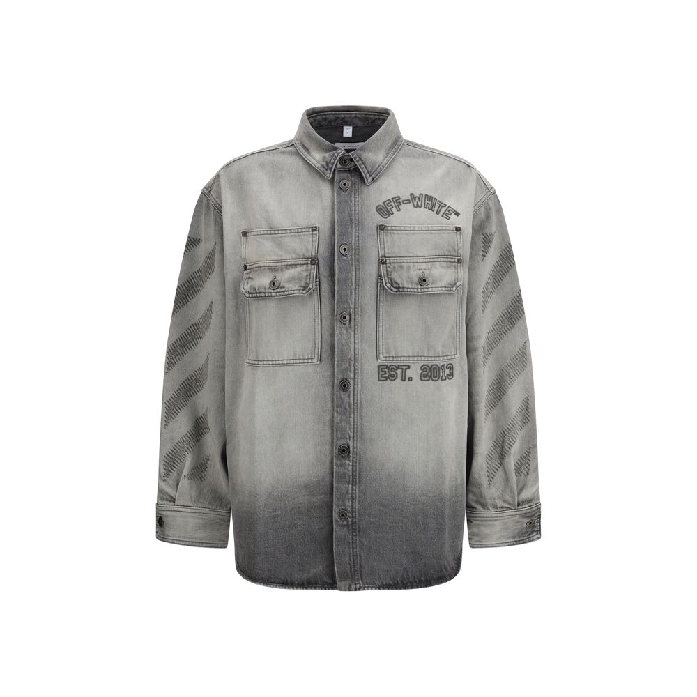Off-White Grau Jeanshemd