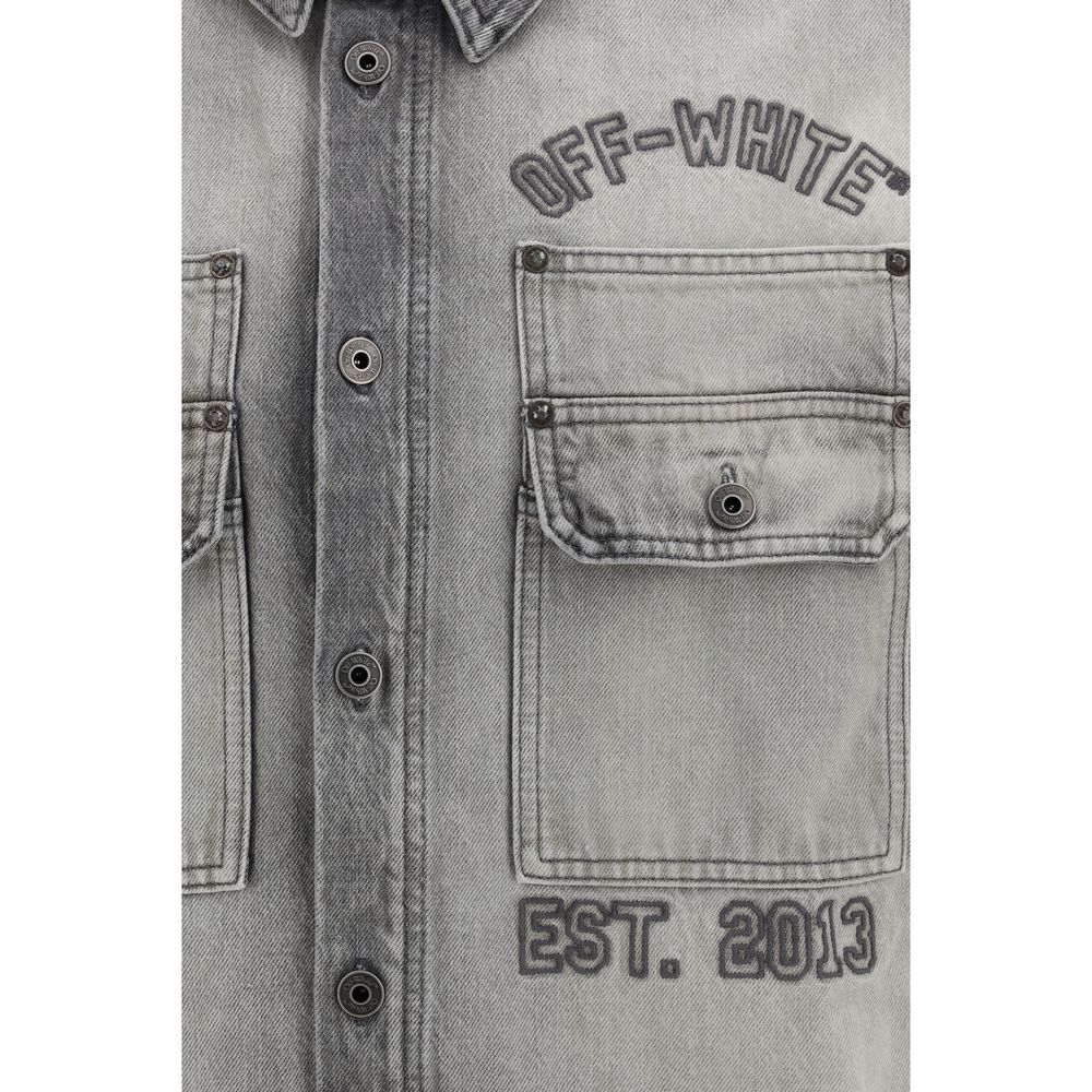Off-White Grau Jeanshemd