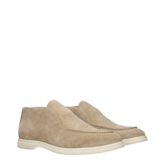 Eleventy Beige Leren Enkellaarsjes