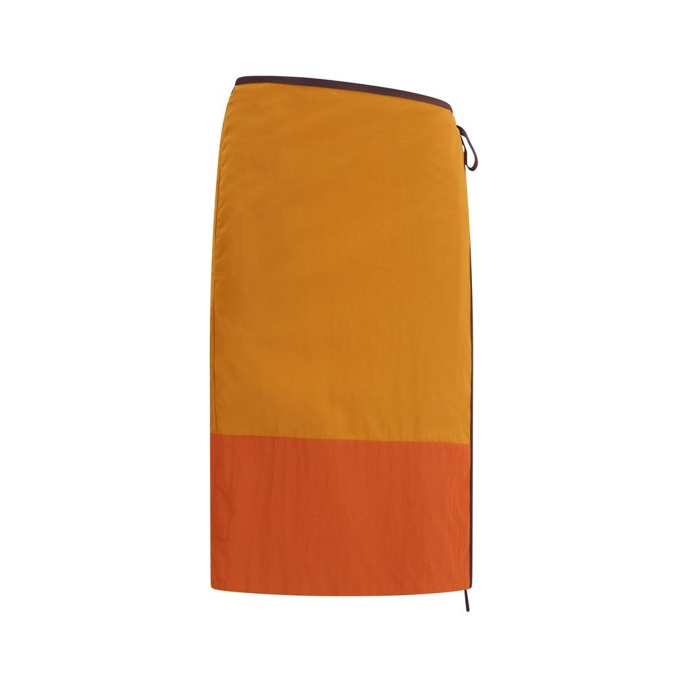 Saint Laurent Oranger Nylon-Midirock