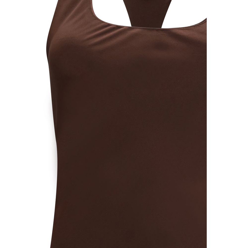 Staud Braunes Freizeitkleid aus Azetat