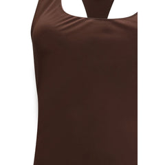 Staud Braunes Freizeitkleid aus Azetat