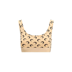 Marine Serre Beige Polyamide Sport Bra