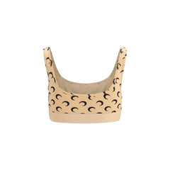 Marine Serre Beige Polyamide Sport Bra