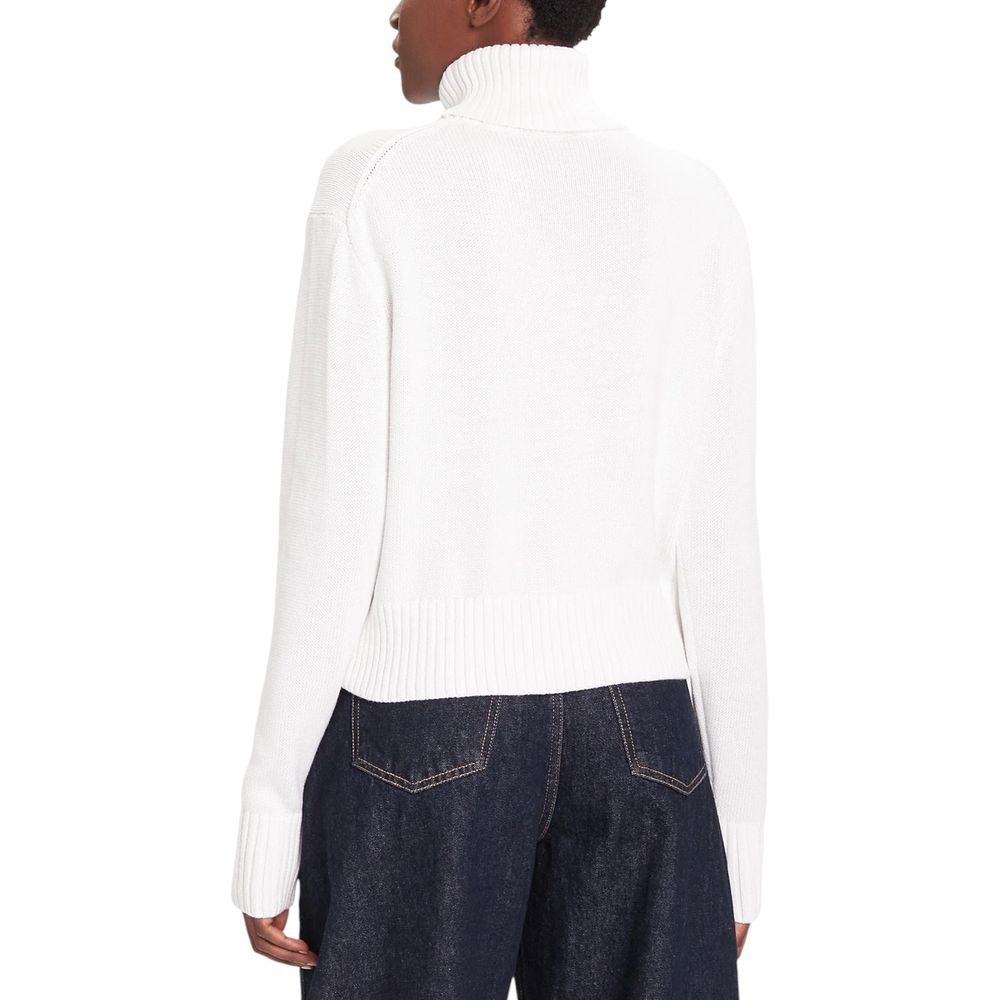 Calvin Klein Jeans Weißer Baumwoll-Rollkragenpullover
