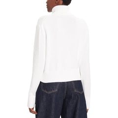 Calvin Klein Jeans Weißer Baumwoll-Rollkragenpullover