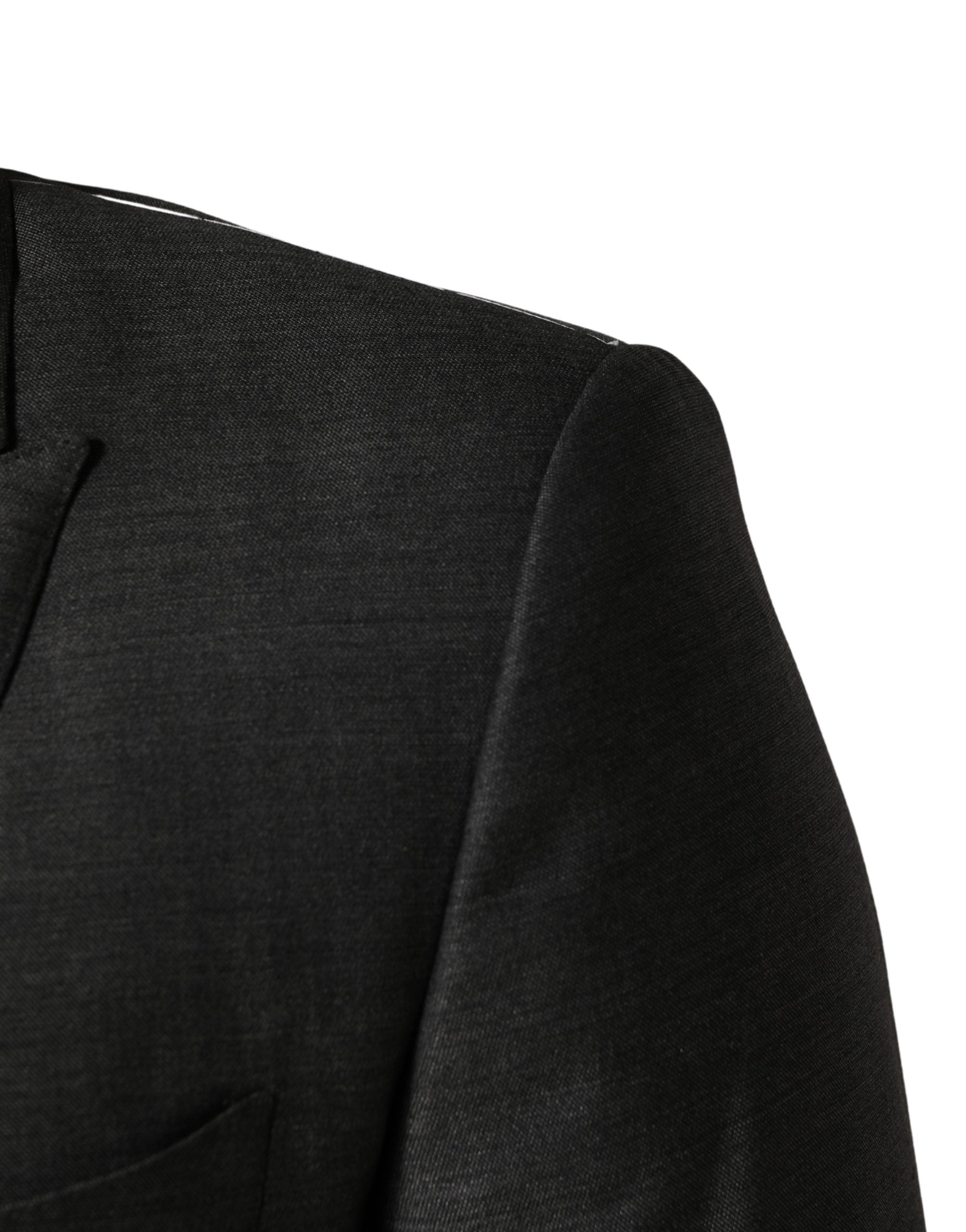 Dolce & Gabbana Dunkelgraue Woll-Jacke Slim Fit Blazer