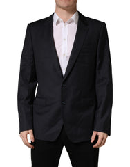 Dolce & Gabbana Schwarzer Mantel aus Wolle, schmal geschnitten, für Herren, Jackett, Blazer