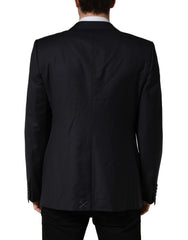 Dolce & Gabbana Schwarzer Mantel aus Wolle, schmal geschnitten, für Herren, Jackett, Blazer