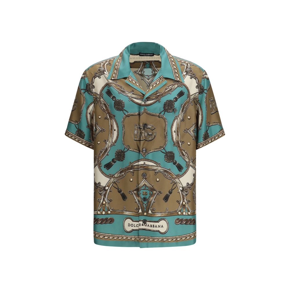 Dolce & Gabbana Seidenhemd mit Multicolor-Muster