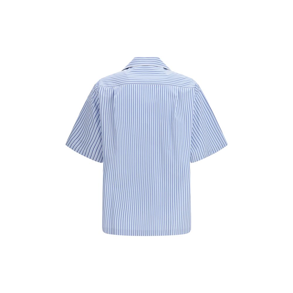 Dolce & Gabbana Blaues Kurzarmhemd aus Baumwolle