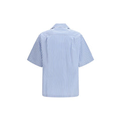Dolce & Gabbana Blaues Kurzarmhemd aus Baumwolle