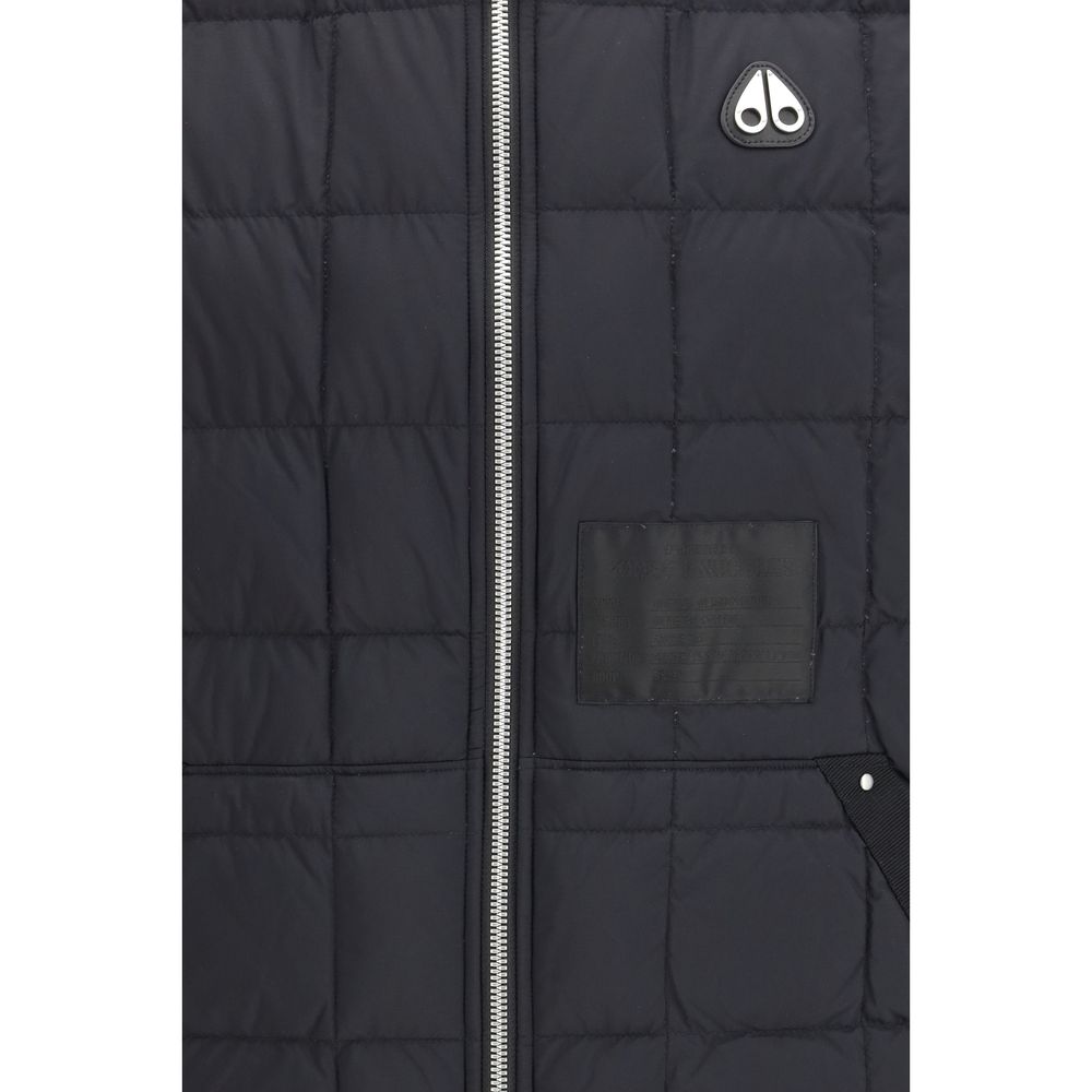 Moose Knuckles Schwarze ärmellose Nylonjacke