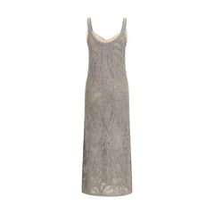 Brunello Cucinelli Gray Linen Casual Dress