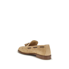 Brunello Cucinelli Braune Kalbsleder Slipper Bos Taurus