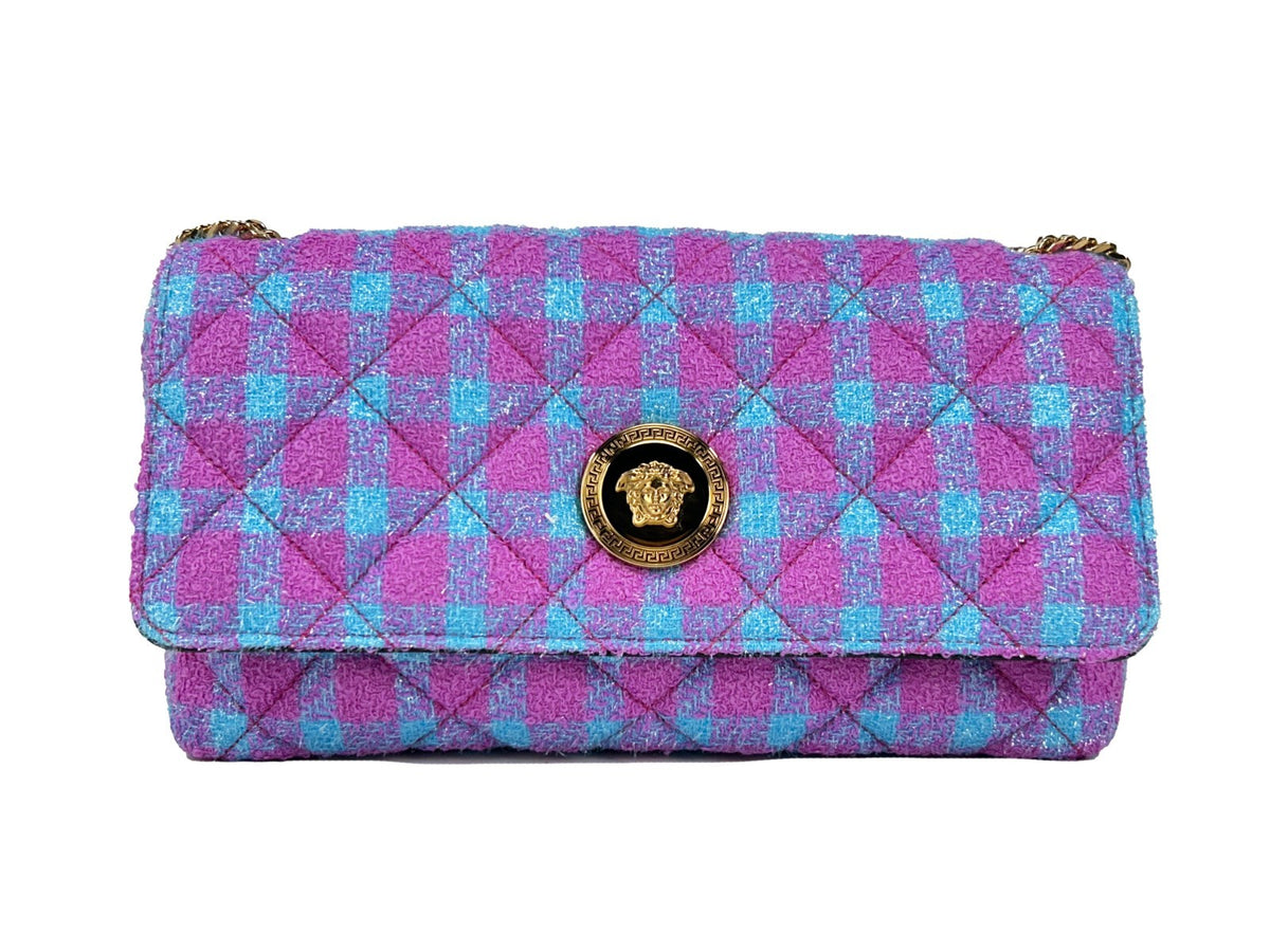Versace Schulter-Umhängetasche Medium aus Wolle und Lurex