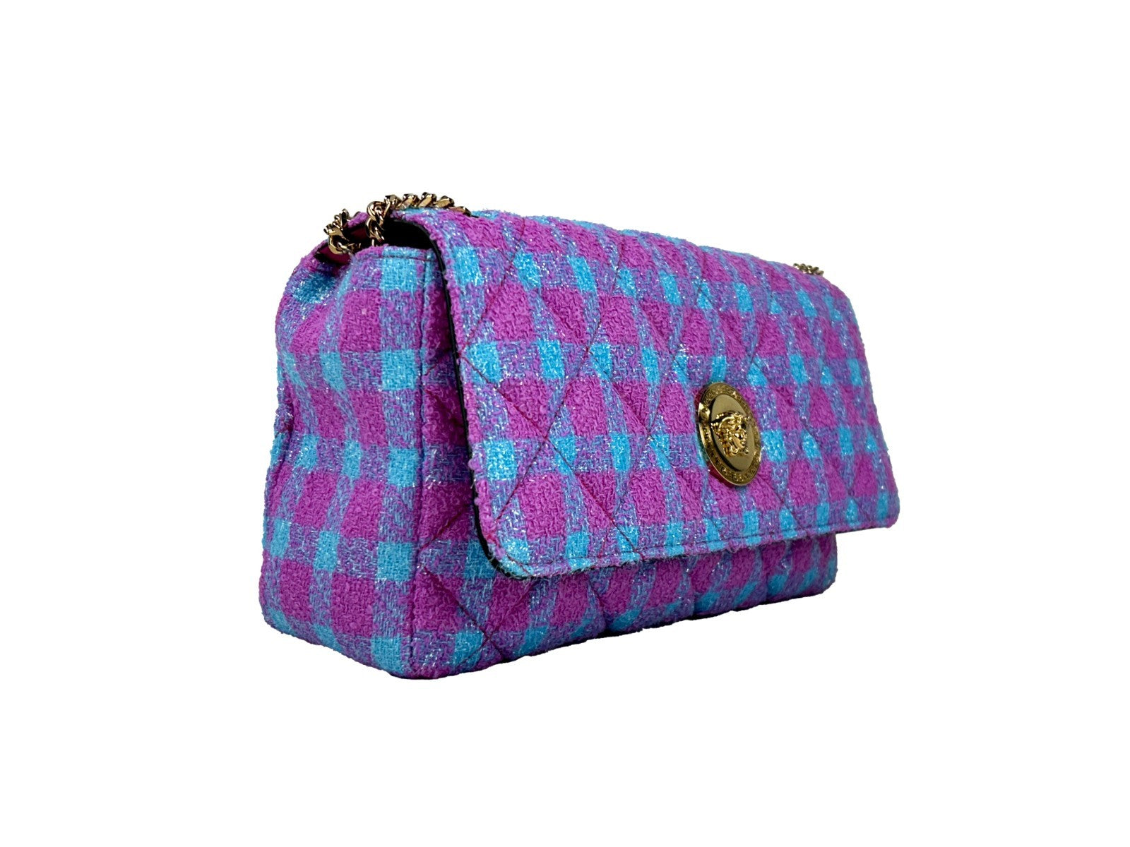 Versace Schulter-Umhängetasche Medium aus Wolle und Lurex