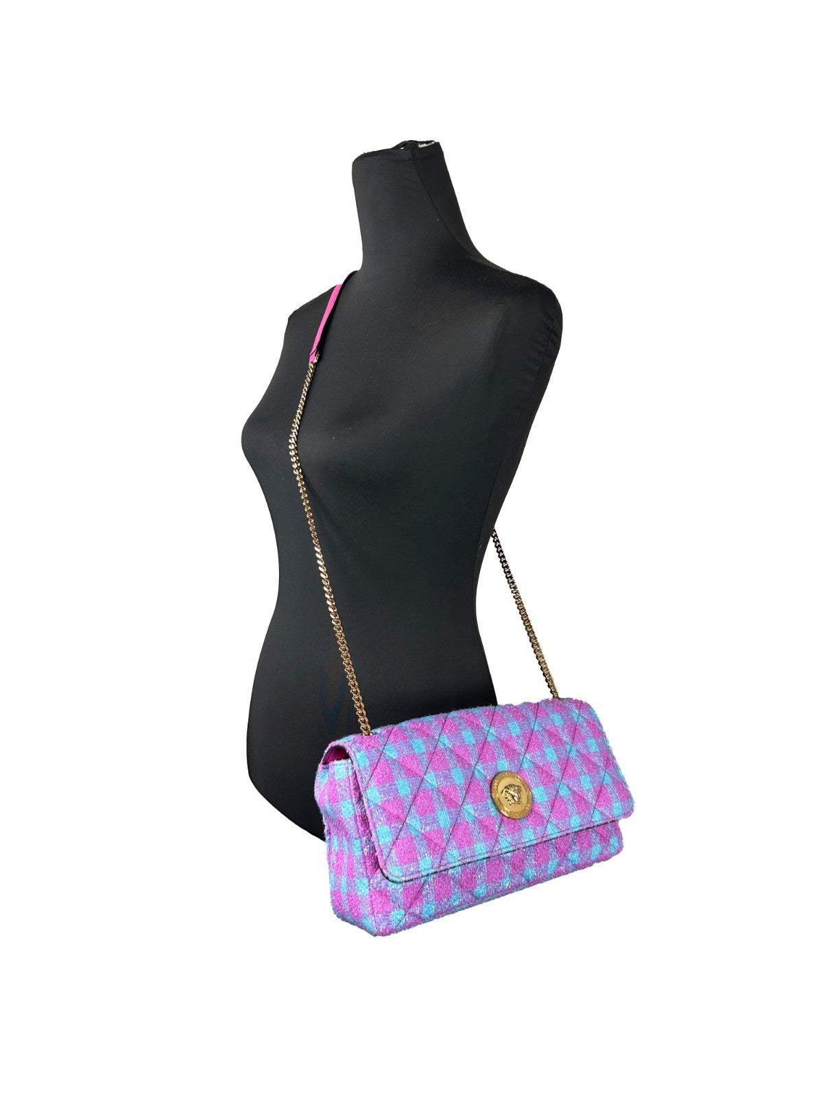 Versace Schulter-Umhängetasche Medium aus Wolle und Lurex