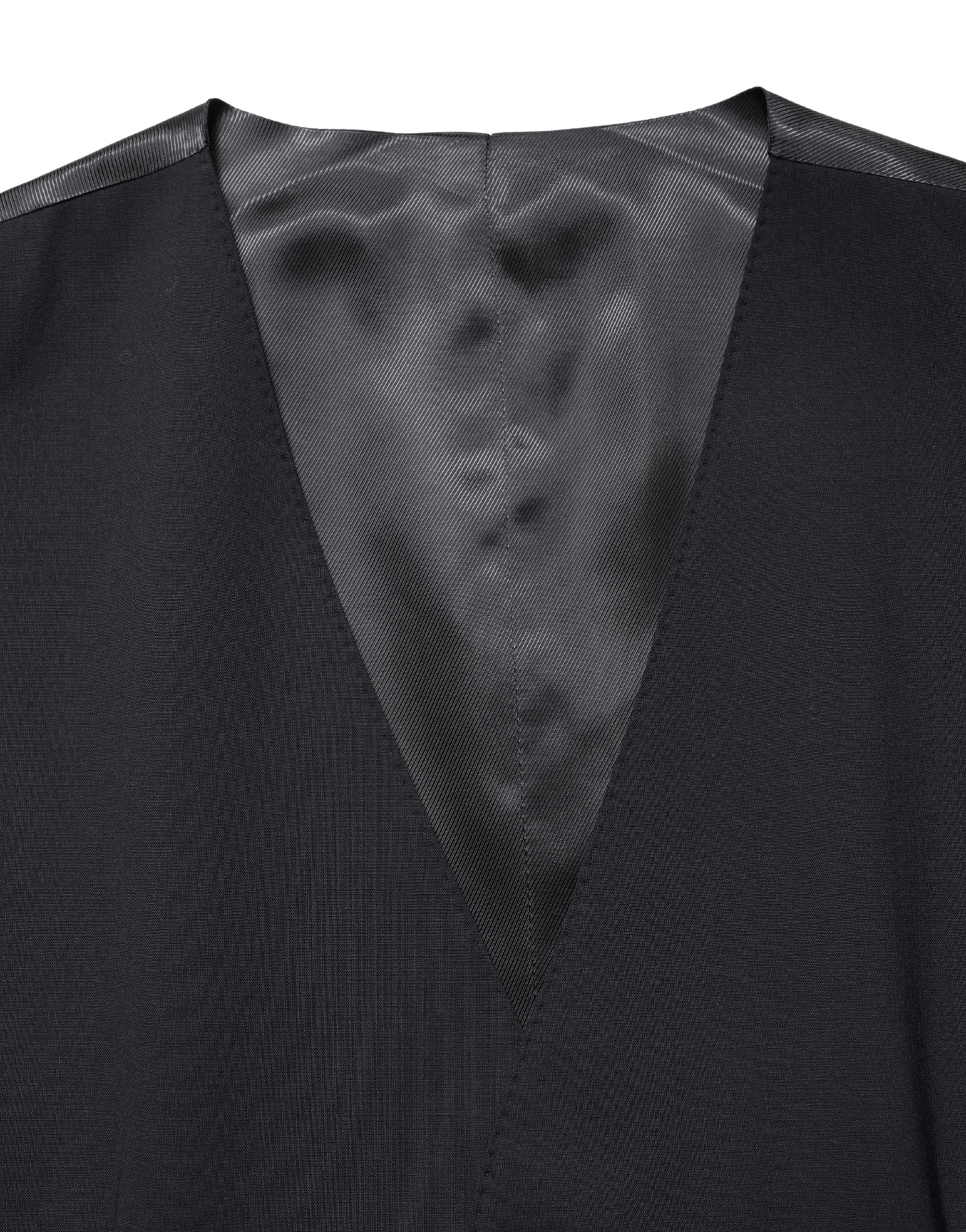 Dolce & Gabbana Schwarze Einreihige Weste aus Wolle