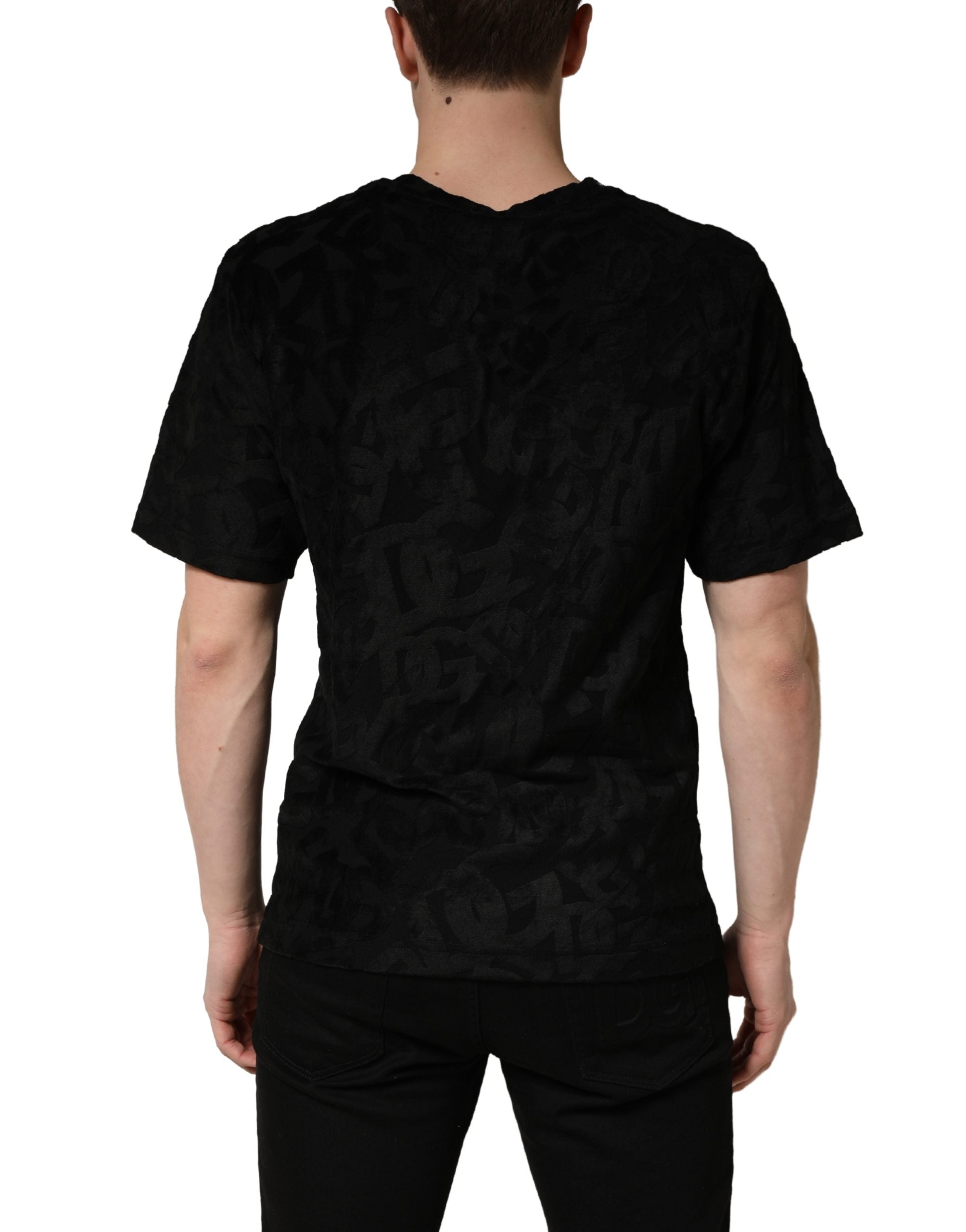 Dolce & Gabbana Schwarzes DG Mania Logo Print Freizeit T-Shirt
