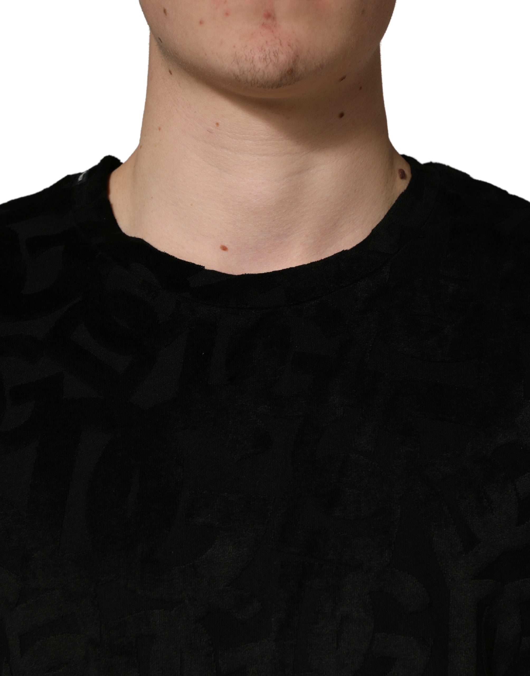 Dolce & Gabbana Schwarzes DG Mania Logo Print Freizeit T-Shirt