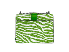 Michael Kors Greenwich Kleine Umhängetasche mit Logo-Print und Kette, Dschungelgrün 498 $