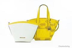Michael Kors Kimber Small Daffodil Leder 2-in-1 Reißverschluss Tote Messenger Bag Handtasche