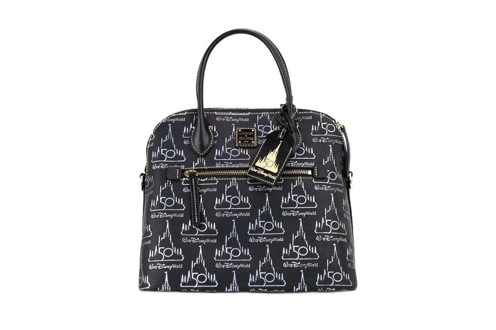 Dooney & Bourke Schwarze Walt Disney World 50. Jubiläum Leder-Satchel-Handtasche