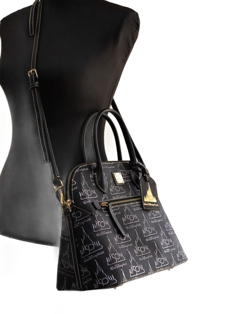 Dooney & Bourke Schwarze Walt Disney World 50. Jubiläum Leder-Satchel-Handtasche