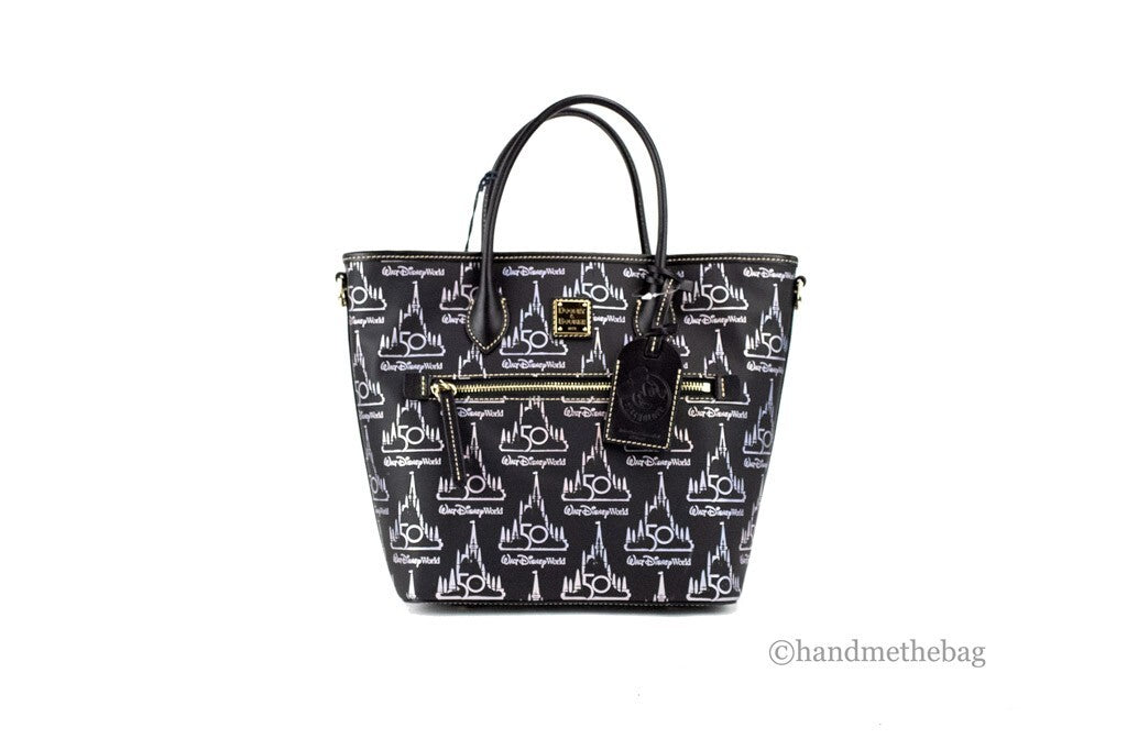 Dooney & Bourke Schwarze Walt Disney World 50th Anniversary Leder-Tragetasche
