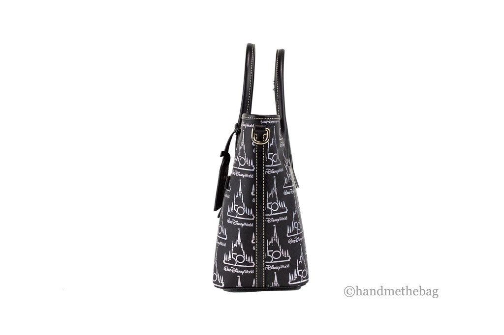 Dooney & Bourke Schwarze Walt Disney World 50th Anniversary Leder-Tragetasche