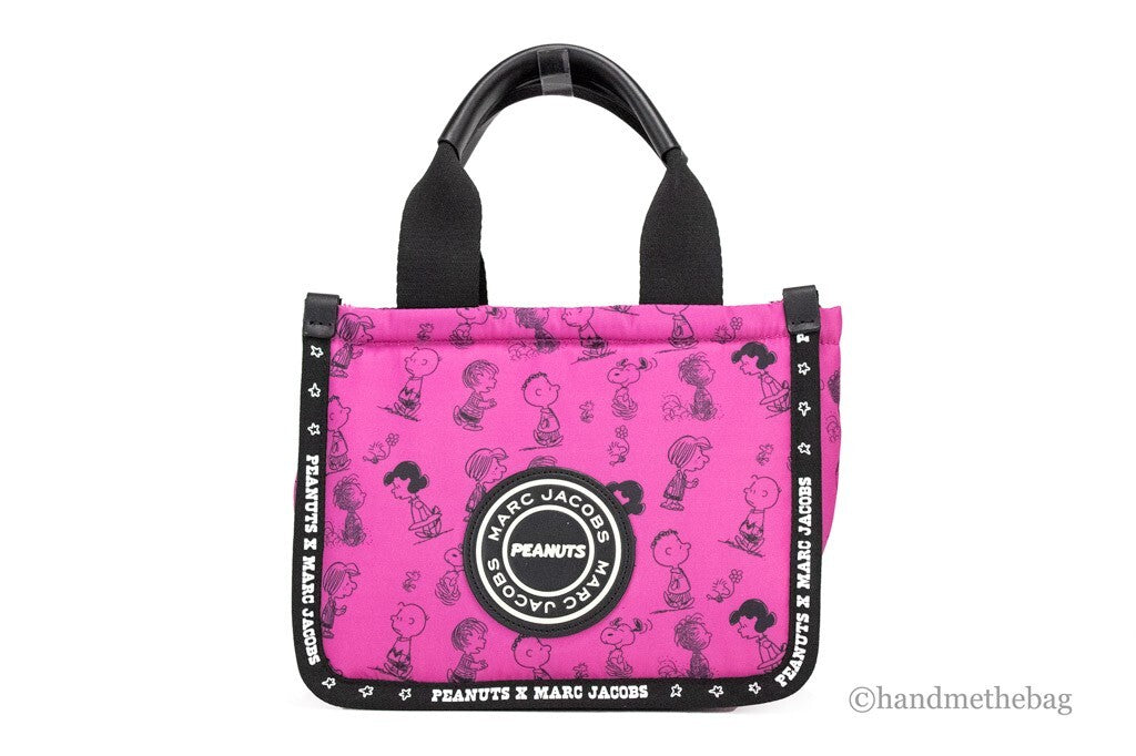 Marc Jacobs X Peanuts Mini Fuchsia Fedora Puffy Nylon Tote Umhängetasche