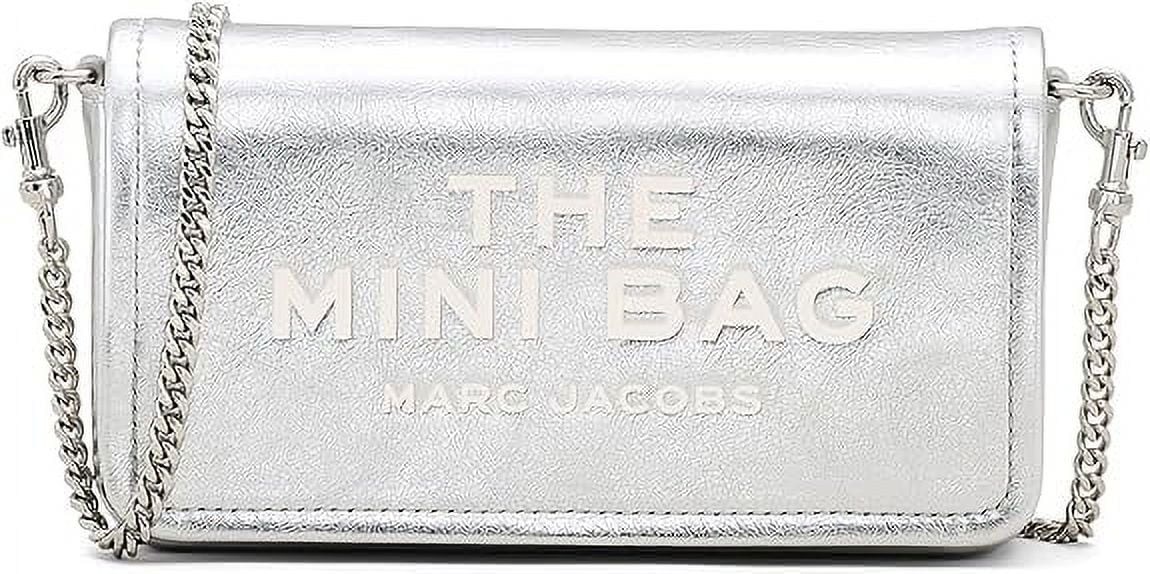 Marc Jacobs The Metallic Leather Chain Mini Bag - Silber