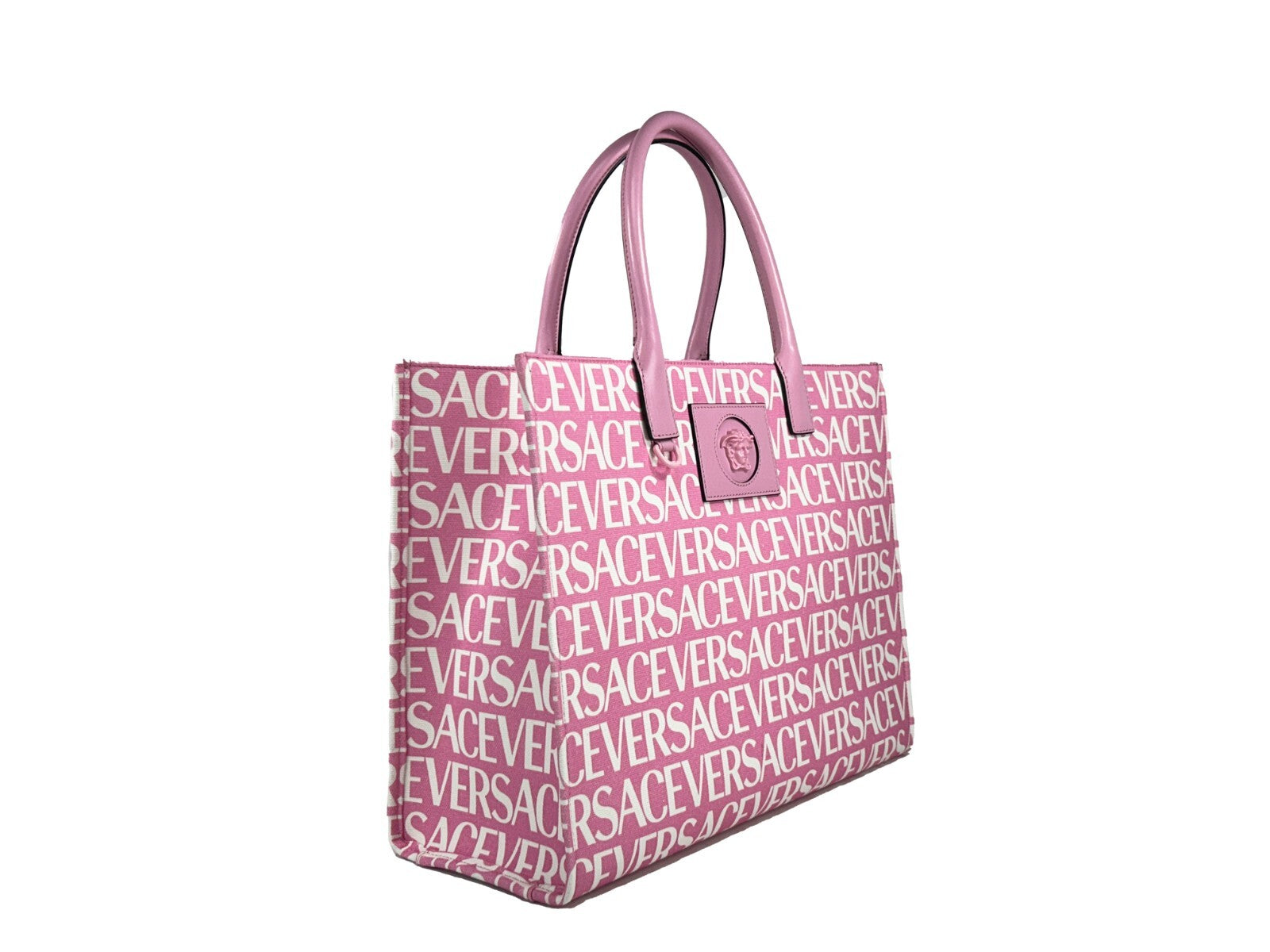 Versace Medusa Große Canvas-Tragetasche Babyrosa