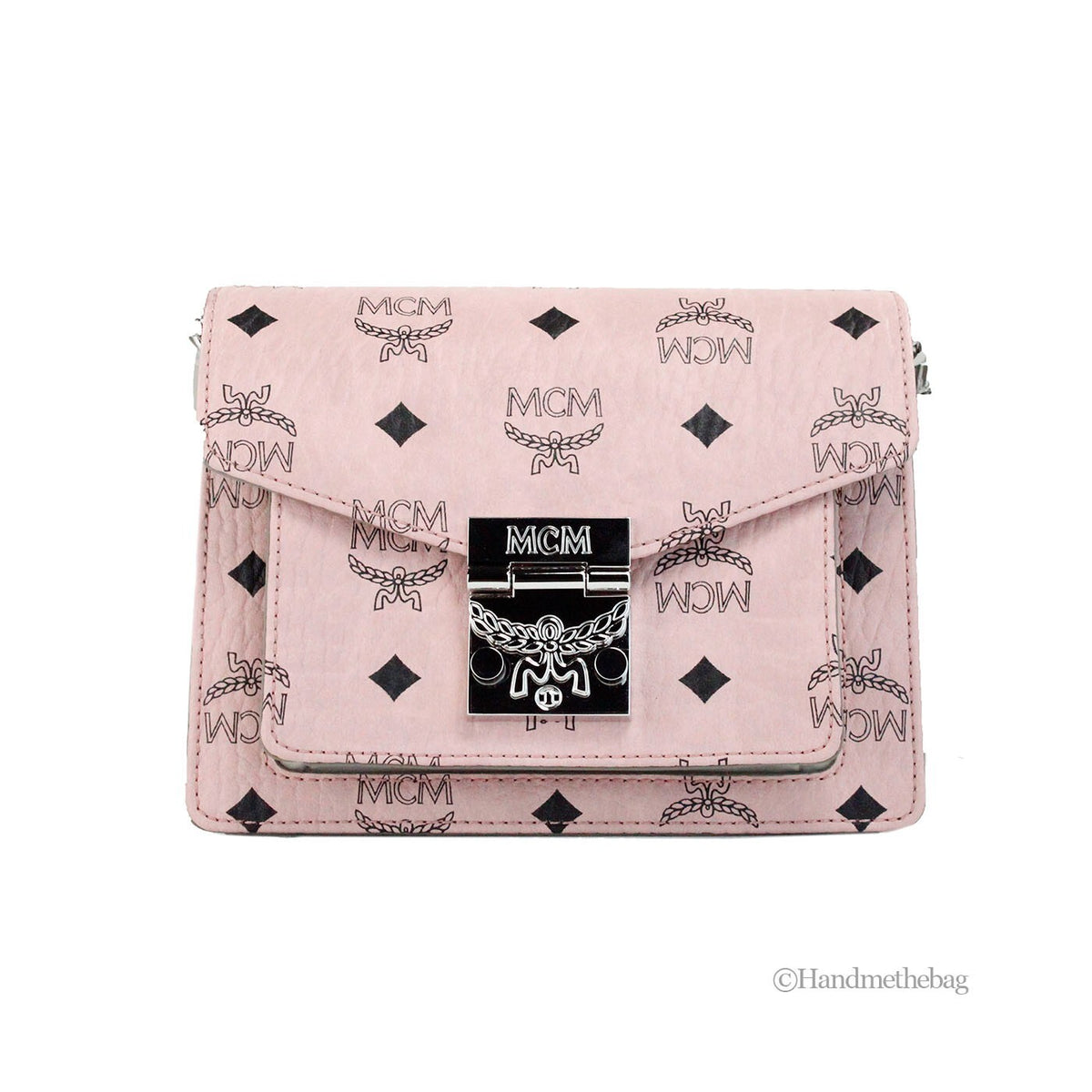 MCM Signature Patricia Umhängetasche mit Überschlag und Schloss aus Leder, Mini