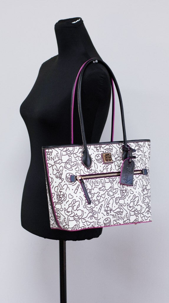 Dooney & Bourke Disney Medium Minnie Maus Line Art beschichtete Baumwolltasche