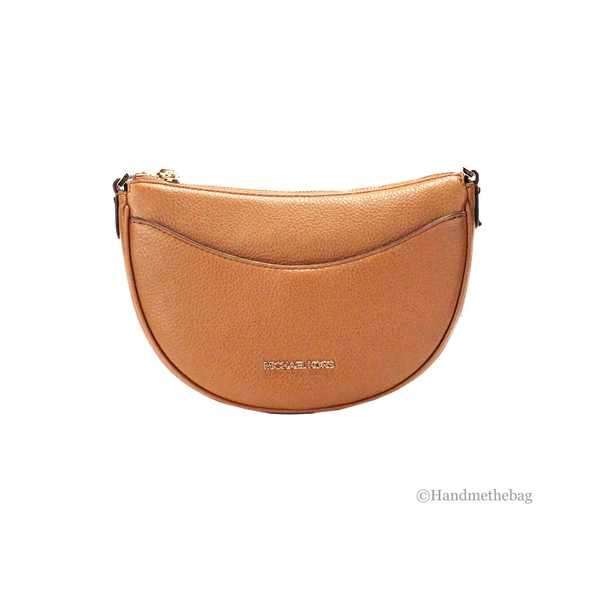 Michael Kors Dover Kleines Gepäckstück, genarbtes Leder, Halbmond-Umhängetasche