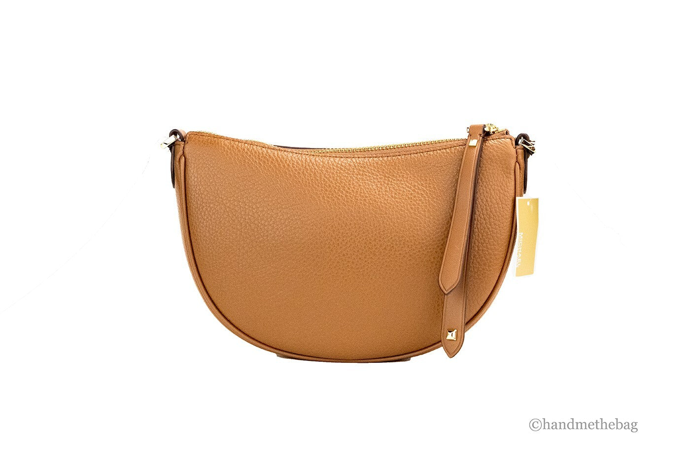 Michael Kors Dover Kleines Gepäckstück, genarbtes Leder, Halbmond-Umhängetasche
