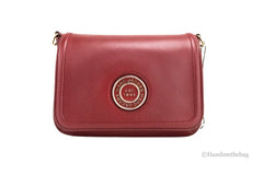 Marc Jacobs Medium Metal Signet Syrah Glattleder Überschlag Schultertasche